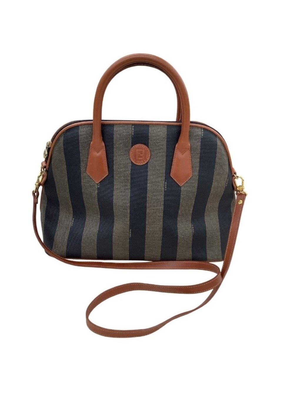 Fendi Handbag Pecan Pattern Brown